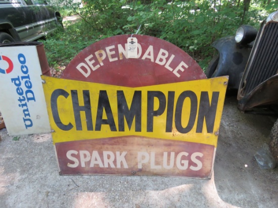 Champion Spark Plugs DS Painted Tin Sign 4x4ft