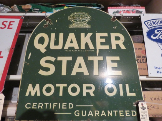 Quaker State DS Porcelain Sign 29x30 inches