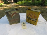 Super Eoleine and Nervic Oil Cans Empty