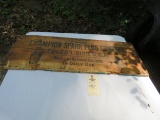 Wood Champion Spark Plugs Sign