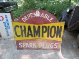 Champion Spark Plugs DS Painted Tin Sign 4x4ft