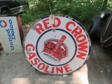 Red Crown SS Porcelain Sign 42 inch Round