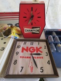 Champion & NGK Advertising Clocks