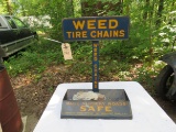 Weed Tire Chains Painted tin Display Rack