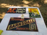 Barnsdall & Catus Tire Patch Sign Group Painted Tin SS