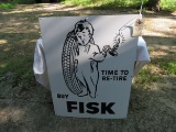 RARE NOS Fisk Tires SS Porcelain Sign 29X36 inches