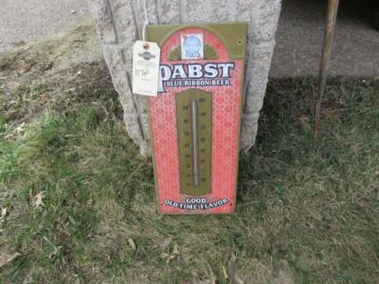 Painted Tin Pabst Blue Ribbon Thermometer