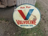 Valvoline 29.5 inch Double sided Painted Tin Sign