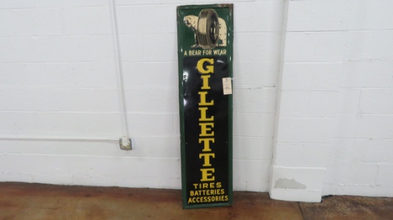 Gillette Tire Painted Tin Sign