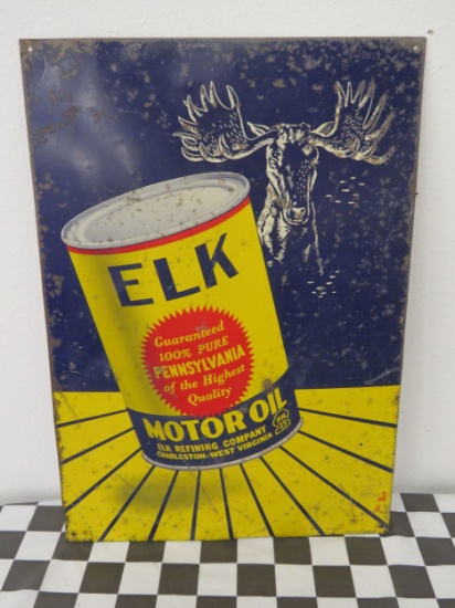 Elk Motor Oil Painted Tin sign