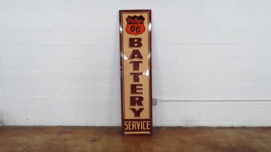Phillips 66 Batteries Painted Tin sign