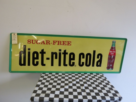 Sugar Free Diet Rite Cola Painted Tin Sign