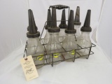 Glass Oil Bottles and Rack
