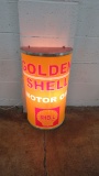 Backlit Gold Shell Oil Sign