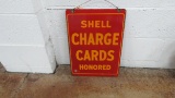 Porcelain Shell Credit Card sign
