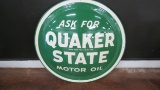 Quaker State Safety Painted Tin Sign