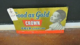 Gold Gasoline Painted Tin Sign