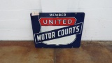 United Motor courts Member Porcelain Sign