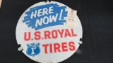 US Royal Tires Painted Tin Sign