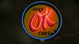 OK Used Cars Round Neon Sign