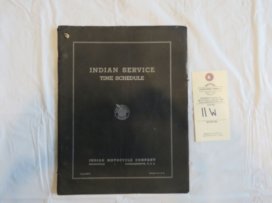 Indian Motorcycles Service Time Schedule Folder