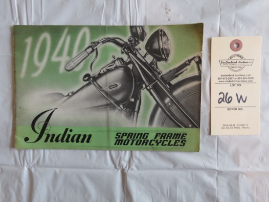 1940 Indian Motorcycles- Spring Frame Motorcycles Brochure