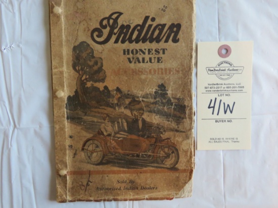 Old Indian Motorcycle "Honest Value Accessories Catalog
