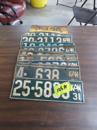 Grouping of Kansas 1932 License Plates