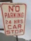 Vintage Cast Iron No Parking Sign