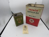 Texaco 1 Gallon Can Empty & Texaco Wax Dressing Can