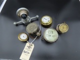 Selection of clocks, speedos, and radiator ornament