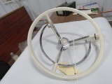 1958-1960 Ford T-Bird White Steering Wheel w/Horn Ring- Restored