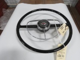 1950 Ford Black Steering Wheel w/Horn Ring-splined