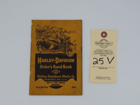 1929 Harley-Davidson Rider's Hand Book