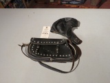 Leather Saddlebag Purse and Skull Cap