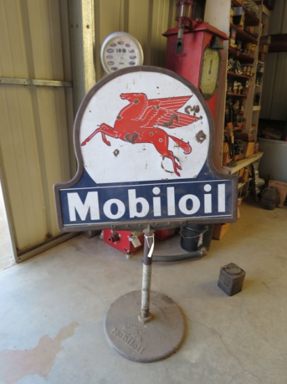 Mobil Oil Lollipop Porcelain Sign