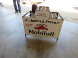 Mobil Oil Display Rack with Porcelain Signage
