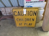 Children at Play Metal Sign