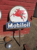 Mobil Oil Porcelain lollipop Sign