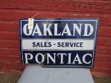 Pontiac Oakland Porcelain Sign