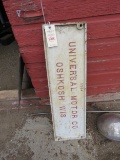 Universal Motor Company Cast Iron Sign