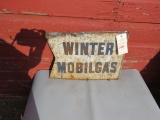 Winter Mobil Gas Sign