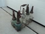 Glass Oil Bottles and Carrier