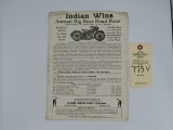 Indian Wins - Annual Big Bear Road Race advertising