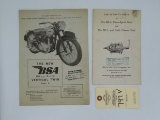 BSA - Replacement Parts manual and Advertising