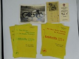 Forall Motor Scooter card, photograph and Lambretta 125 advertising brochure