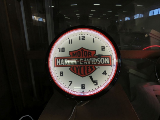 Harley Davidson Neon Clock