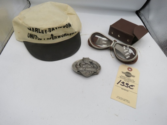 Harley Davidson Hat and Goggles Group