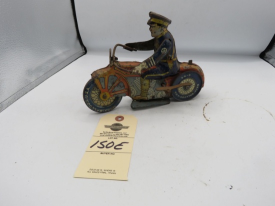 1935 Marx Tip-Over Motorcycle Toy