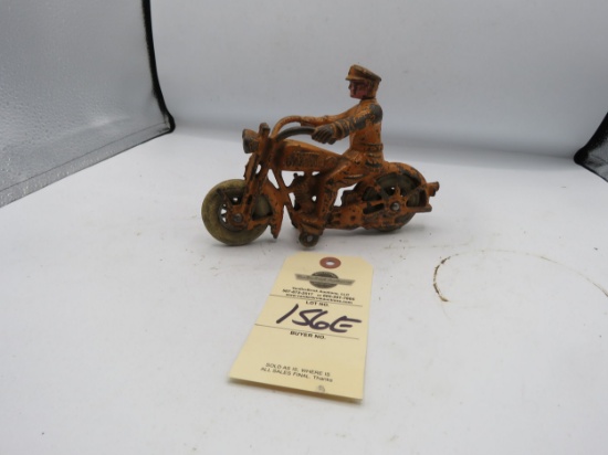 1930's Harley Davidson Hubley Cast Iron Motorcycle Toy